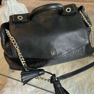 Carolina Herrera authentic black leather CH bag